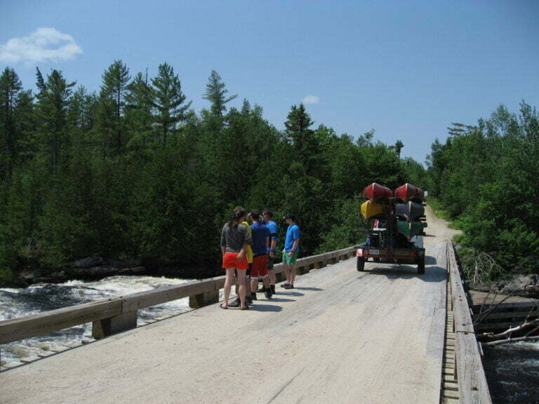 Taking a look at the Grande Chute on the Dumoine