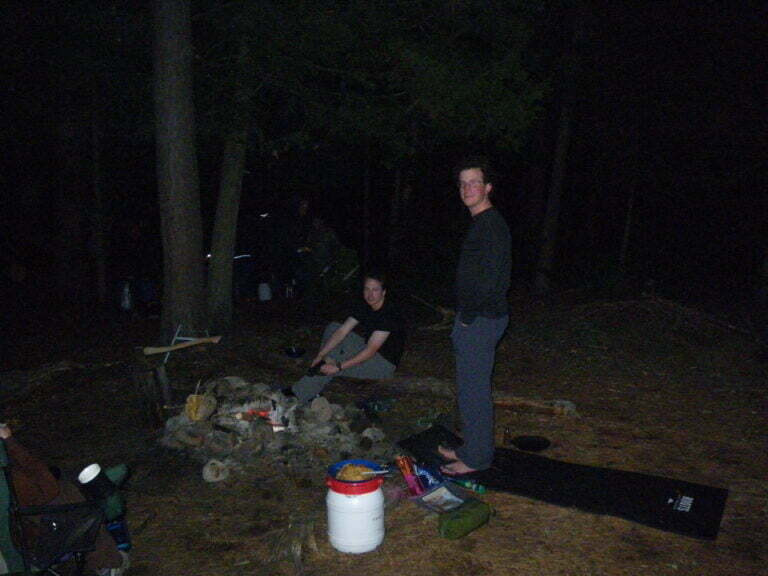 Around campfire