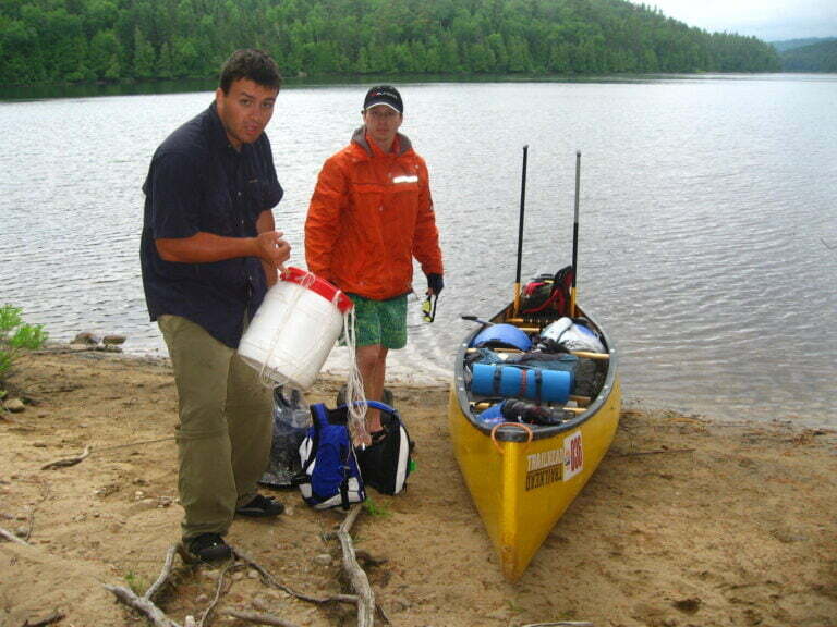 Burg and sunshine, with canoe loaded ready to go
