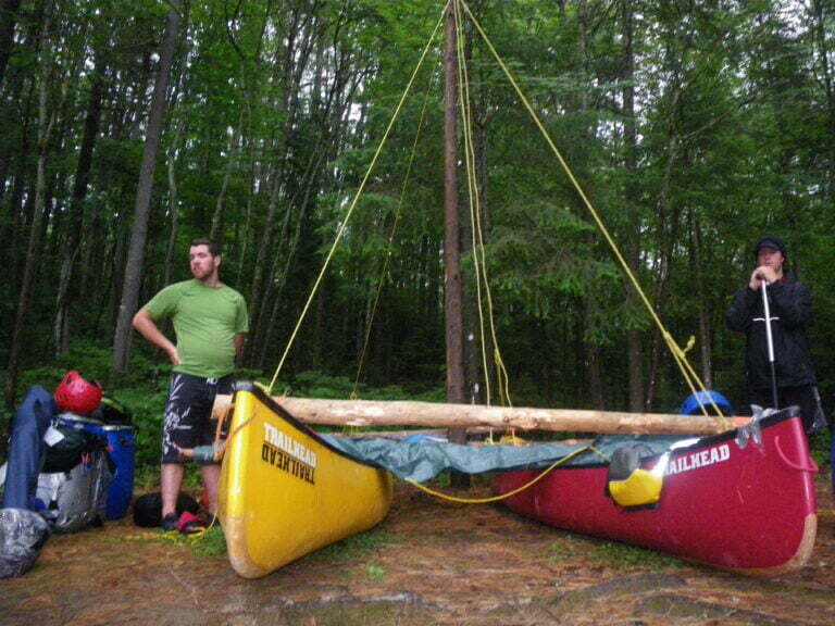 front view of canoe catamaran